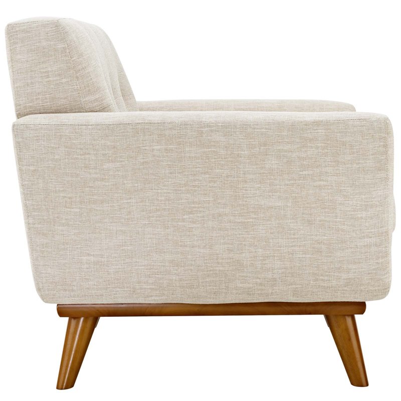 Modway Engage Modern Upholstered Fabric Tufted Armchair in Beige