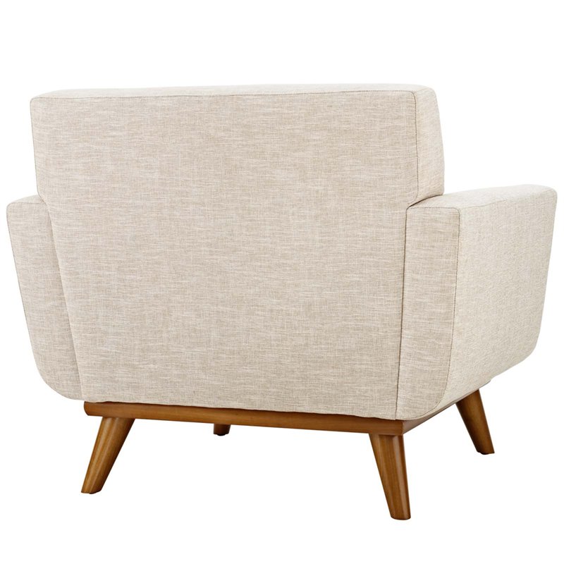 Modway Engage Modern Upholstered Fabric Tufted Armchair in Beige
