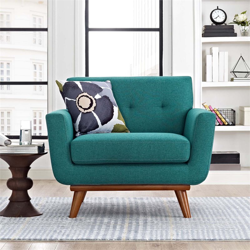 Modway Engage Tufted Upholstered Accent Chair in Teal