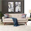 Modway Engage Modern Upholstered Fabric Tufted Loveseat in Beige