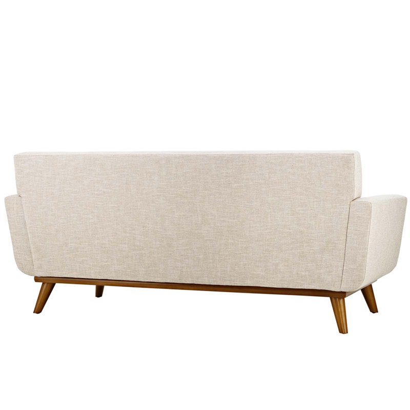Modway Engage Modern Upholstered Fabric Tufted Loveseat in Beige