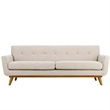 Modway Engage Modern Upholstered Fabric Tufted Sofa in Beige