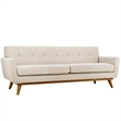 Modway Engage Modern Upholstered Fabric Tufted Sofa in Beige