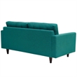 Modway Empress Modern Upholstered Fabric Loveseat in Teal Blue