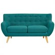 Modway Remark Modern Upholstered Fabric Loveseat in Teal Blue