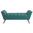 Modway Response Medium Modern Finely Upholstered Fabric Bench in Teal Blue