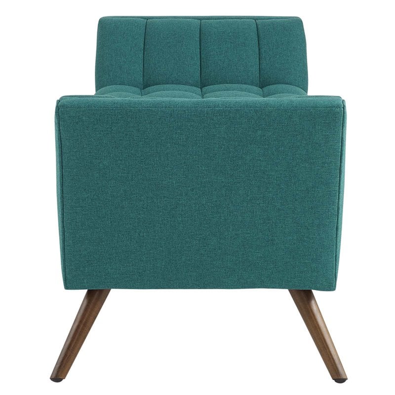 Modway Response Medium Modern Finely Upholstered Fabric Bench in Teal Blue
