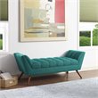 Modway Response Medium Modern Finely Upholstered Fabric Bench in Teal Blue