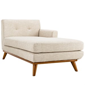 modway engage upholstered chaise lounge in beige