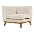 Modway Engage Upholstered Fabric and Wood Corner Chair in Beige