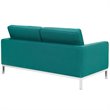 Modway Loft Stainless Steel and Upholstered Fabric Loveseat in Teal Blue