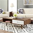 Modway Transmit Modern Particleboard Wood Coffee Table in Walnut/White