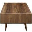 Modway Transmit Modern Particleboard Wood Coffee Table in Walnut/White