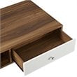 Modway Transmit Modern Particleboard Wood Coffee Table in Walnut/White