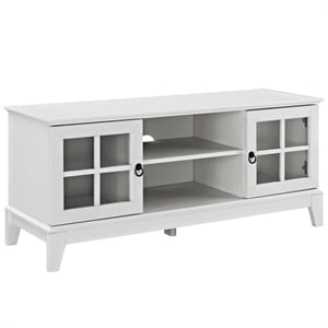 Modway Isle 47&quot Particleboard Glass TV Stand for TVs up to 50&quot in White