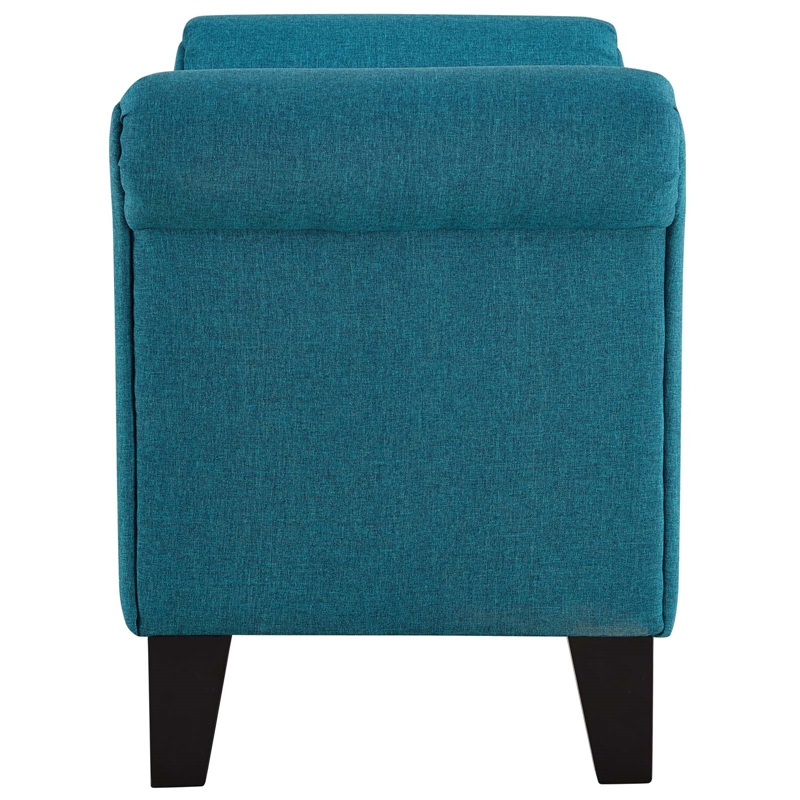 Modway Rendezvous Modern Polyester Fabric and Wood Bench in Teal Blue