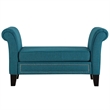 Modway Rendezvous Modern Polyester Fabric and Wood Bench in Teal Blue