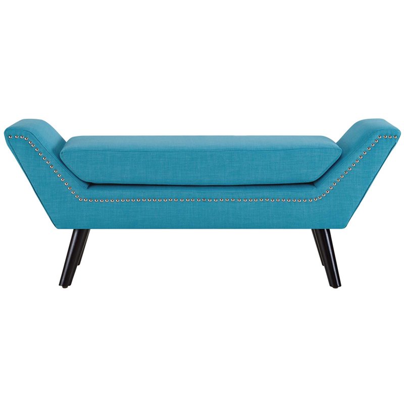 Modway Gambol Upholstered Fabric Bench in Blue