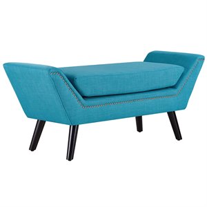 Modway Gambol Upholstered Fabric Bench in Blue