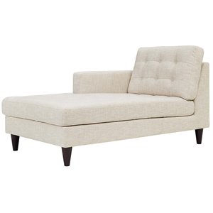 modway empress upholstered chaise lounge in beige