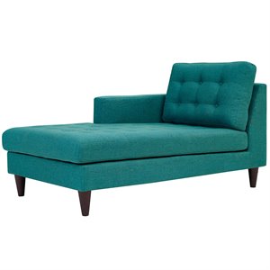 modway empress upholstered chaise lounge in teal