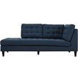 Modway Empress Upholstered Polyester Fabric Left Facing Chaise in Azure Blue