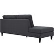 Modway Empress Upholstered Polyester Fabric Left Facing Chaise in Gray