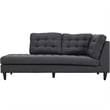 Modway Empress Upholstered Polyester Fabric Left Facing Chaise in Gray
