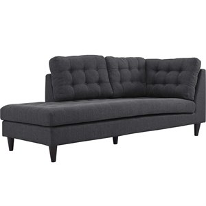 modway empress upholstered chaise lounge in gray