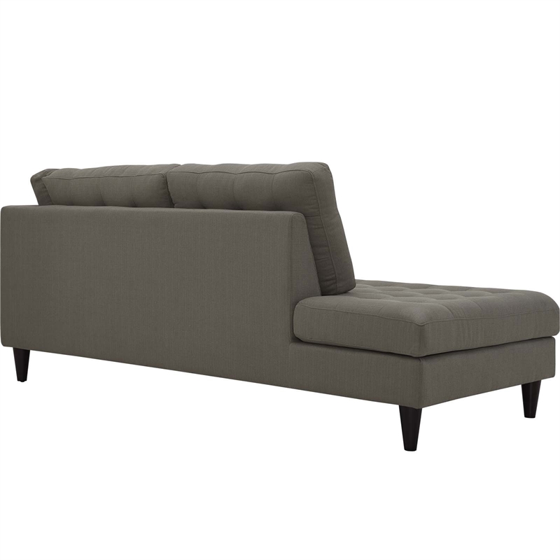 Modway Empress Upholstered Polyester Fabric Left Facing Chaise in Granite