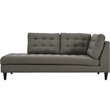 Modway Empress Upholstered Polyester Fabric Left Facing Chaise in Granite