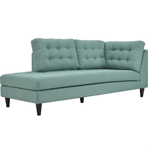 Modway Empress Upholstered Polyester Fabric Left Facing Chaise in Laguna