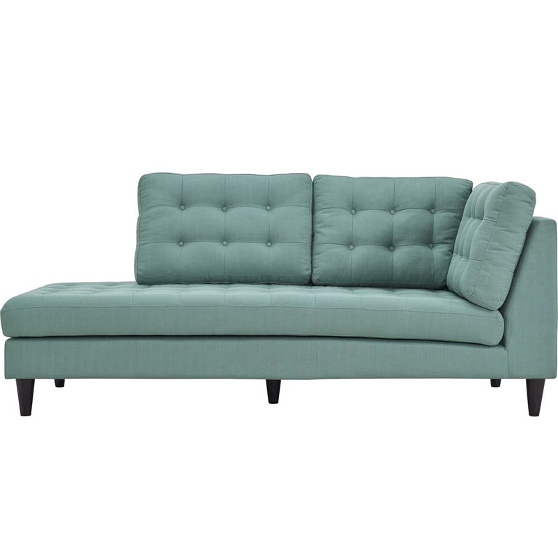 Modway Empress Upholstered Polyester Fabric Left Facing Chaise in Laguna