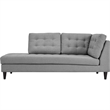 Modway Empress Upholstered Polyester Fabric Left Facing Chaise in Light Gray
