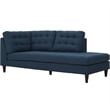 Modway Empress Upholstered Polyester Fabric Right Facing Chaise in Azure