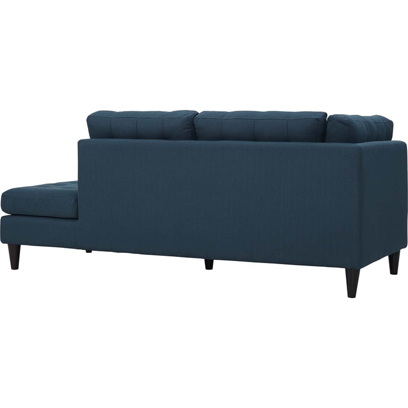 Modway Empress Upholstered Polyester Fabric Right Facing Chaise in Azure