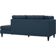 Modway Empress Upholstered Polyester Fabric Right Facing Chaise in Azure