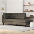 Modway Empress Upholstered Polyester Fabric Right Facing Chaise in Granite