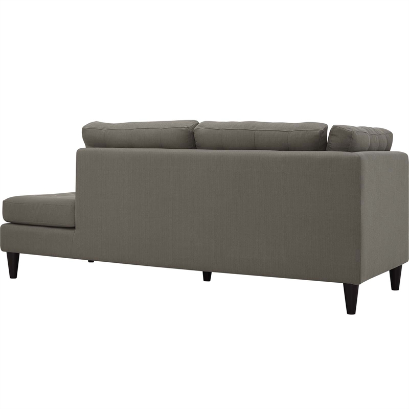 Modway Empress Upholstered Polyester Fabric Right Facing Chaise in Granite