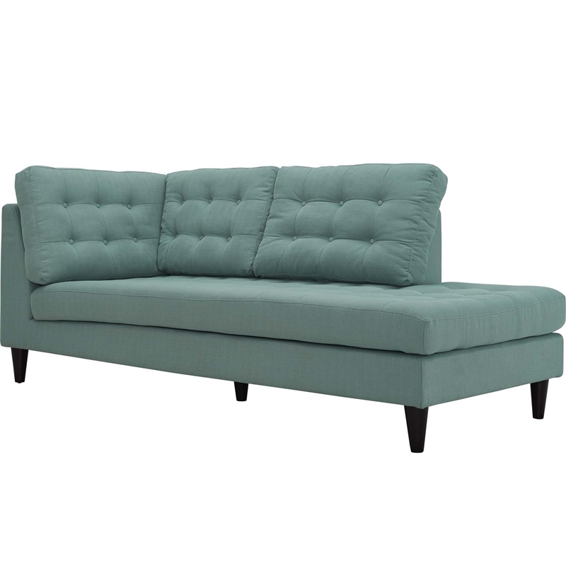 Modway Empress Upholstered Polyester Fabric Right Facing Chaise in Laguna