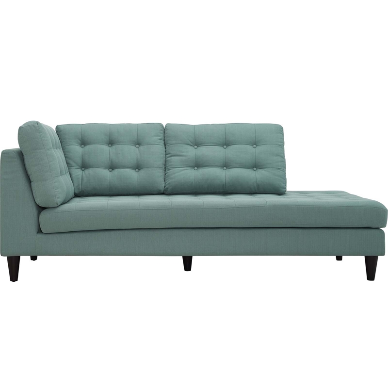 Modway Empress Upholstered Polyester Fabric Right Facing Chaise in Laguna