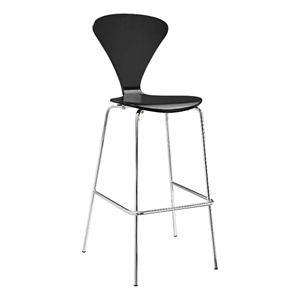 Modway Passage 31&quot Modern Style Wood Dining Bar Stool in Black Finish