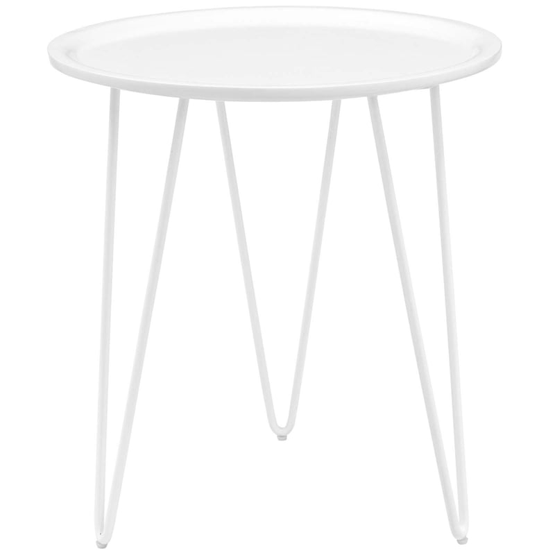 Modway Digress Modern Fiberboard Wood and Steel Side Table in White