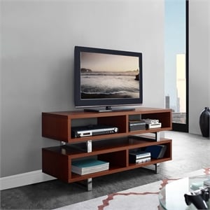 Modway Amble 47&quot 2 Tier Wooden TV Stand in Walnut