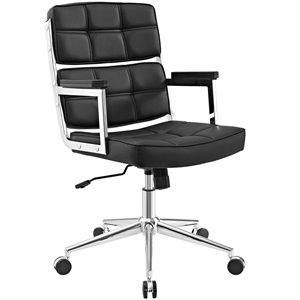 modway portray highback upholstered faux leather office chair
