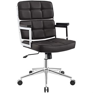 modway portray highback upholstered faux leather office chair