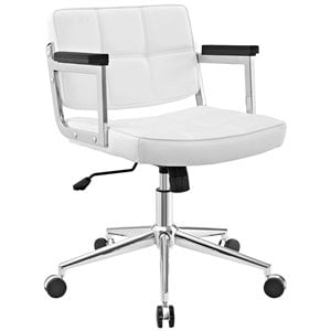 modway portray mid back upholstered faux leather office chair