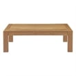 Modway Upland Solid Teak Wood Outdoor Patio Coffee Table in Natural