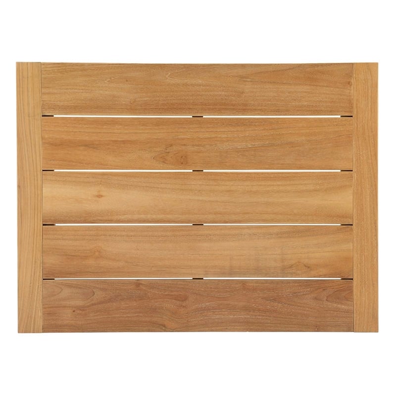 Modway Upland Solid Teak Wood Outdoor Patio Coffee Table in Natural