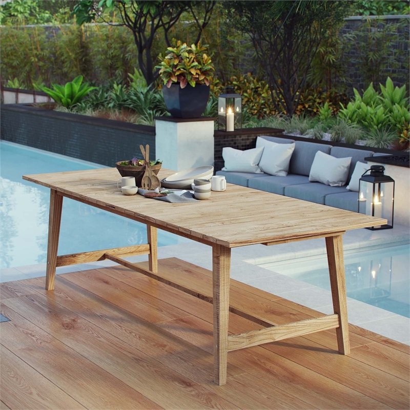 Modway Dorset Teak Wood Outdoor Patio 98.5